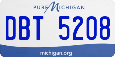 MI license plate DBT5208