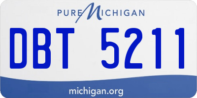 MI license plate DBT5211
