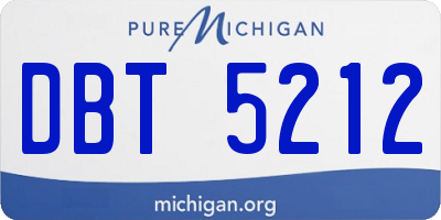 MI license plate DBT5212
