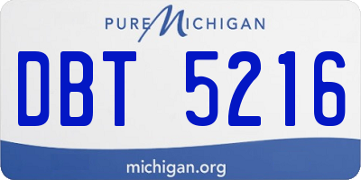MI license plate DBT5216