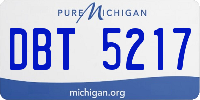 MI license plate DBT5217