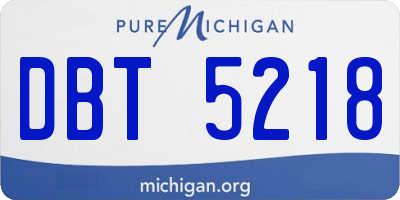 MI license plate DBT5218