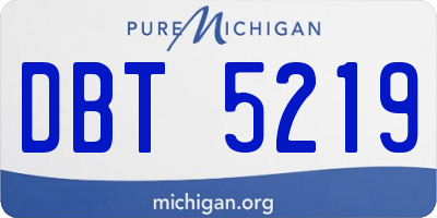 MI license plate DBT5219