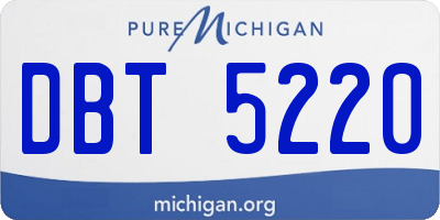 MI license plate DBT5220