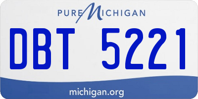MI license plate DBT5221