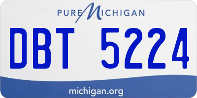 MI license plate DBT5224