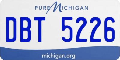MI license plate DBT5226