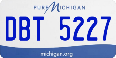 MI license plate DBT5227