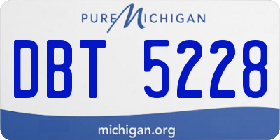 MI license plate DBT5228