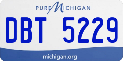 MI license plate DBT5229