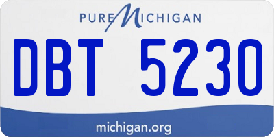 MI license plate DBT5230