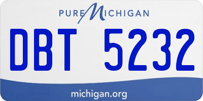 MI license plate DBT5232