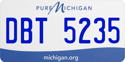 MI license plate DBT5235