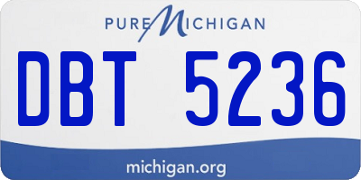MI license plate DBT5236