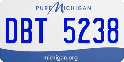 MI license plate DBT5238