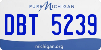 MI license plate DBT5239