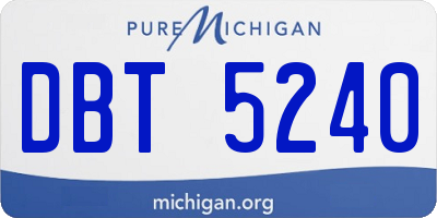 MI license plate DBT5240