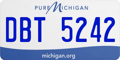 MI license plate DBT5242