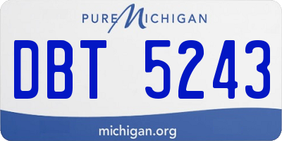 MI license plate DBT5243