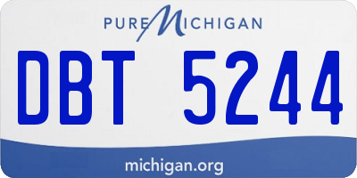 MI license plate DBT5244