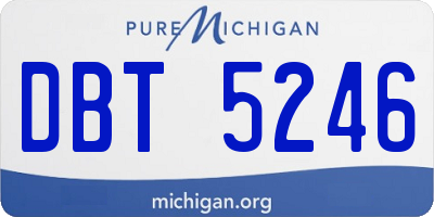 MI license plate DBT5246