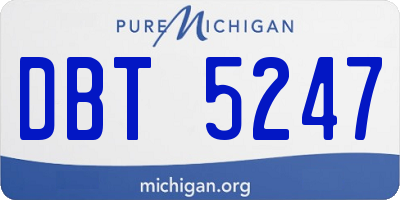MI license plate DBT5247