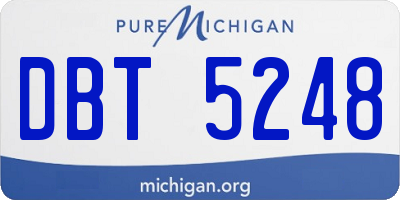MI license plate DBT5248