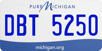 MI license plate DBT5250