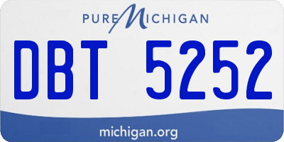 MI license plate DBT5252