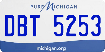 MI license plate DBT5253