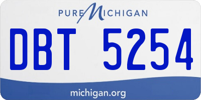 MI license plate DBT5254
