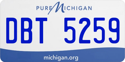 MI license plate DBT5259