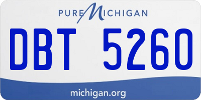 MI license plate DBT5260