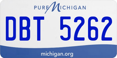 MI license plate DBT5262