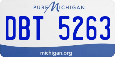 MI license plate DBT5263