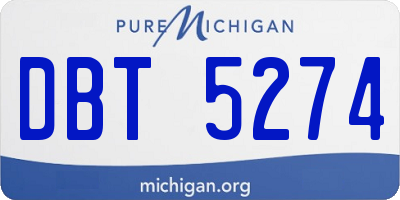 MI license plate DBT5274