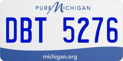 MI license plate DBT5276