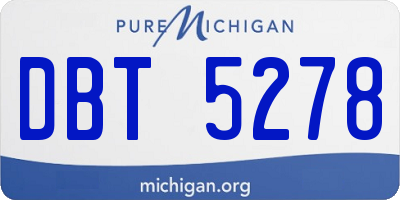 MI license plate DBT5278