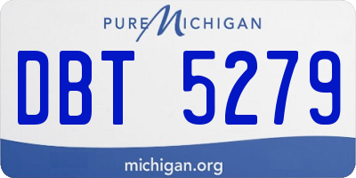 MI license plate DBT5279