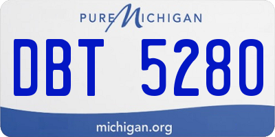 MI license plate DBT5280