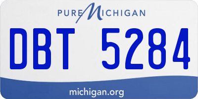MI license plate DBT5284