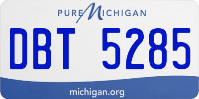 MI license plate DBT5285