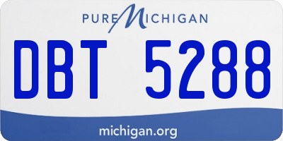 MI license plate DBT5288