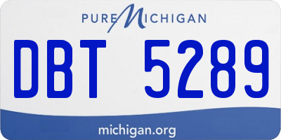 MI license plate DBT5289