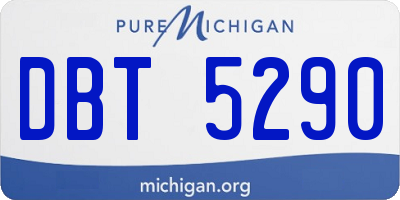 MI license plate DBT5290