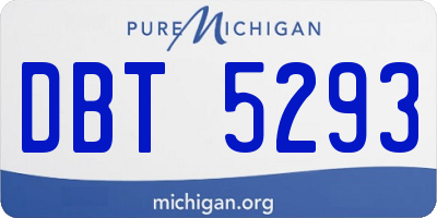 MI license plate DBT5293
