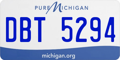 MI license plate DBT5294