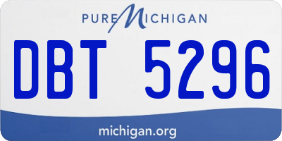 MI license plate DBT5296