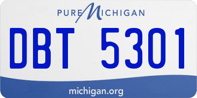 MI license plate DBT5301