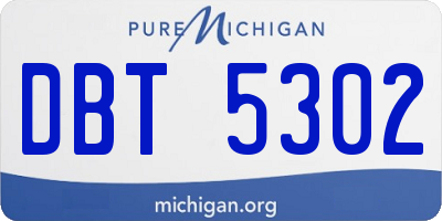 MI license plate DBT5302